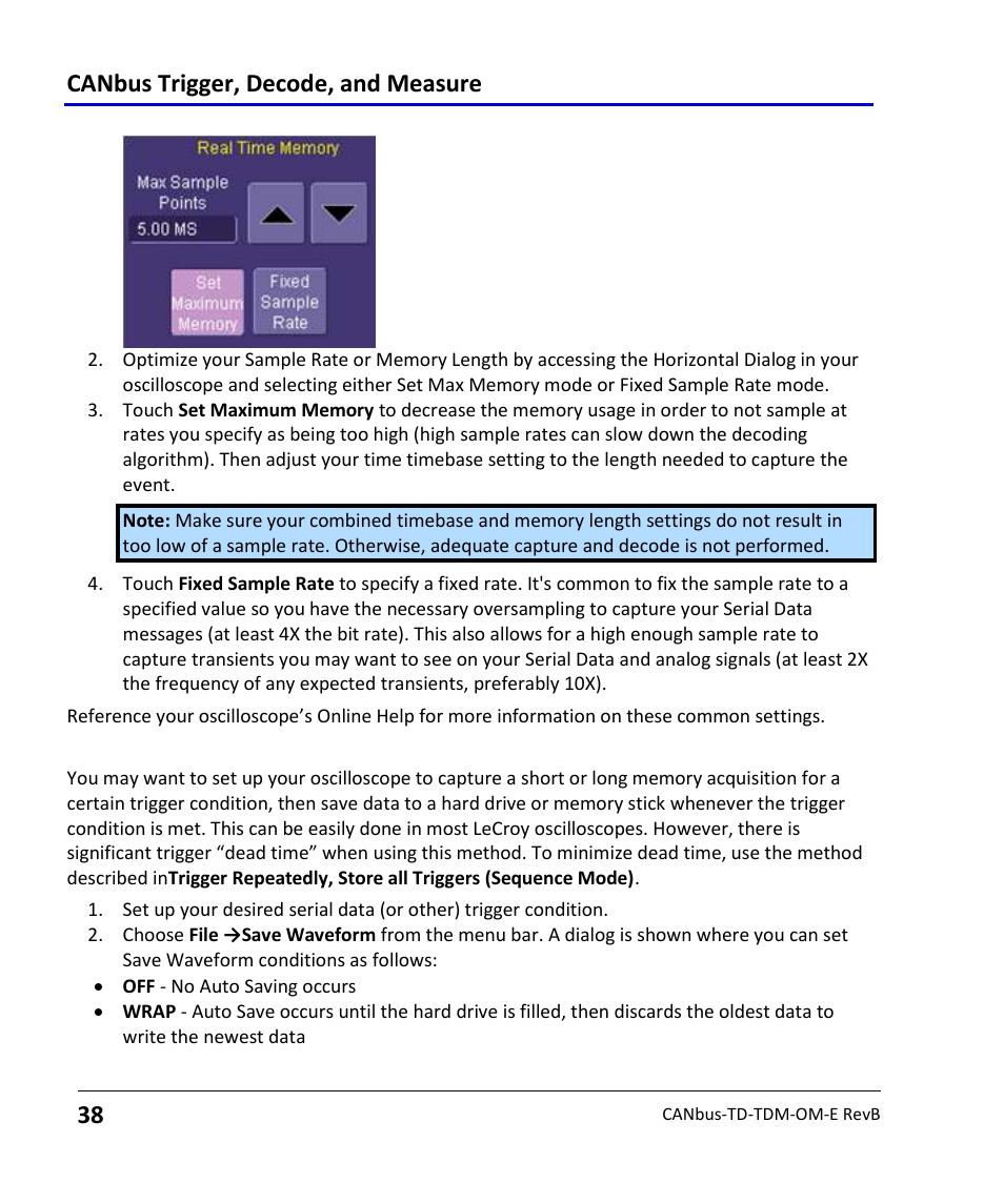 Canbus trigger, decode, and measure | Teledyne LeCroy CANbus TD and CANbus TDM - Operators Manual User Manual | Page 38 / 69