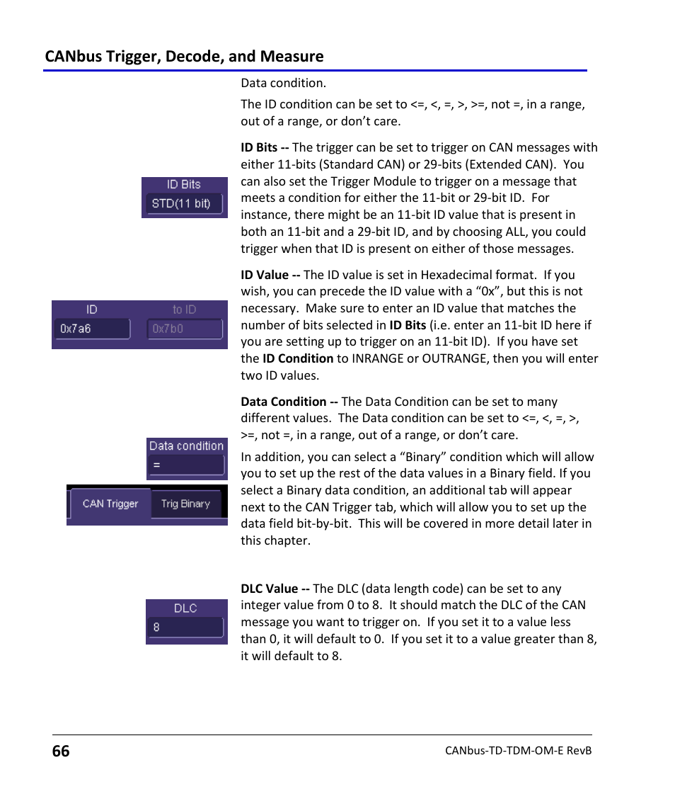 Canbus trigger, decode, and measure | Teledyne LeCroy CANbus TD and CANbus TDM - Operators Manual User Manual | Page 66 / 69