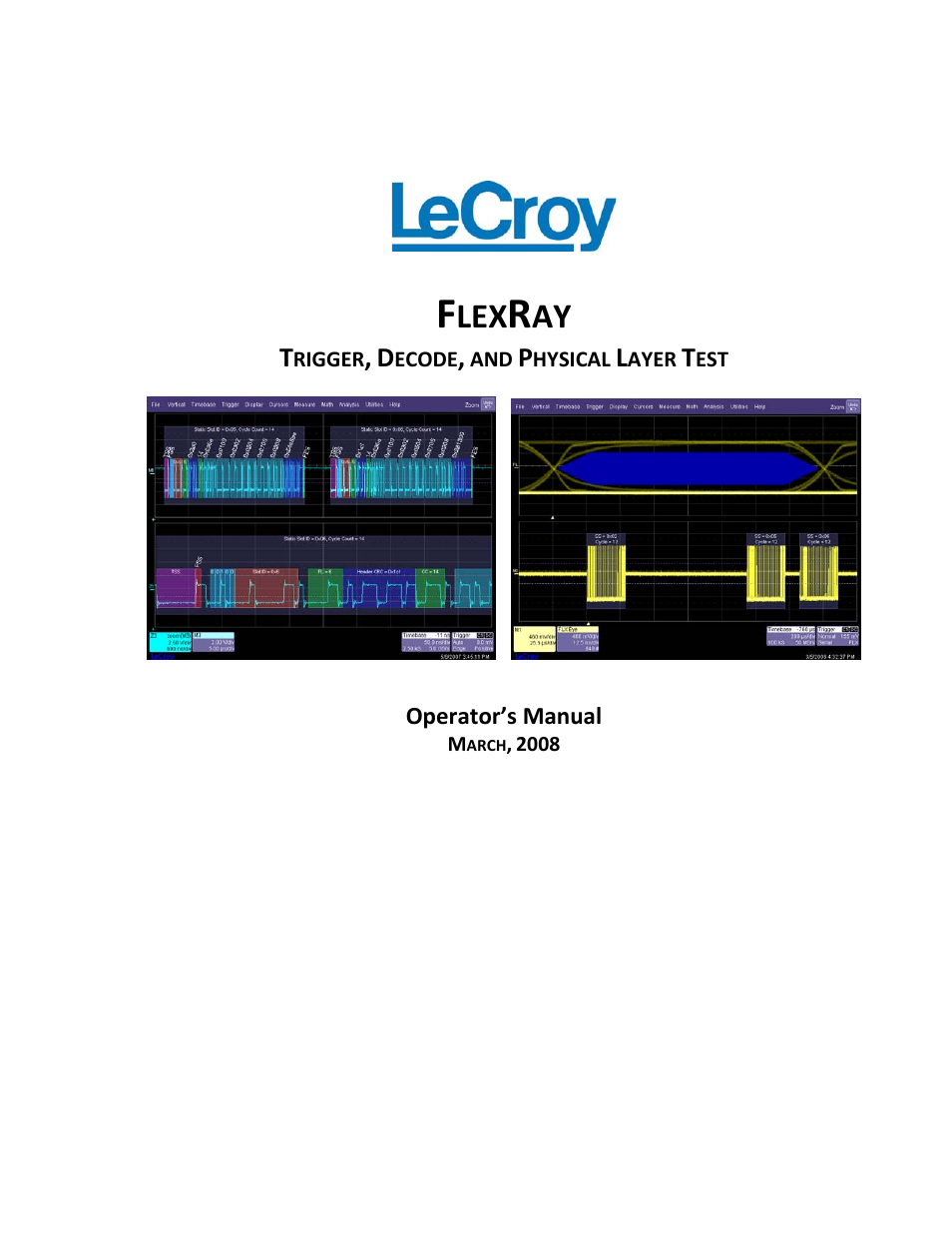 Teledyne LeCroy FlexRay Trigger, Decode and Physical Layer Test User Manual | 32 pages