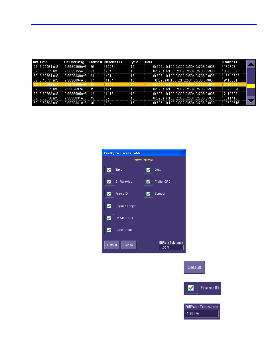 Protocol results table | Teledyne LeCroy FlexRay Trigger, Decode and Physical Layer Test User Manual | Page 17 / 32