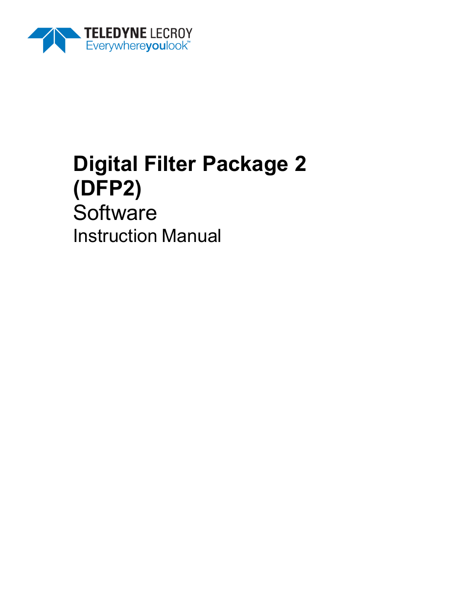 Teledyne LeCroy DFP2 - Digital Filter Package 2 User Manual | 22 pages