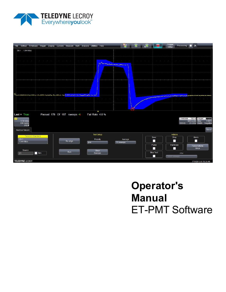 Teledyne LeCroy ET-PMT - Electrical Telecom Pulse Mask Testing User Manual | 11 pages