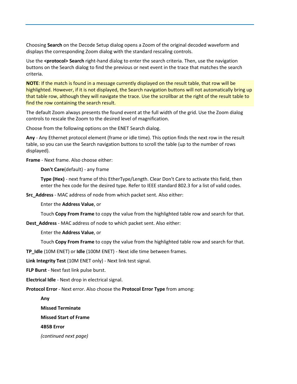Search waveform | Teledyne LeCroy ENETbusD Decoder User Manual | Page 10 / 16