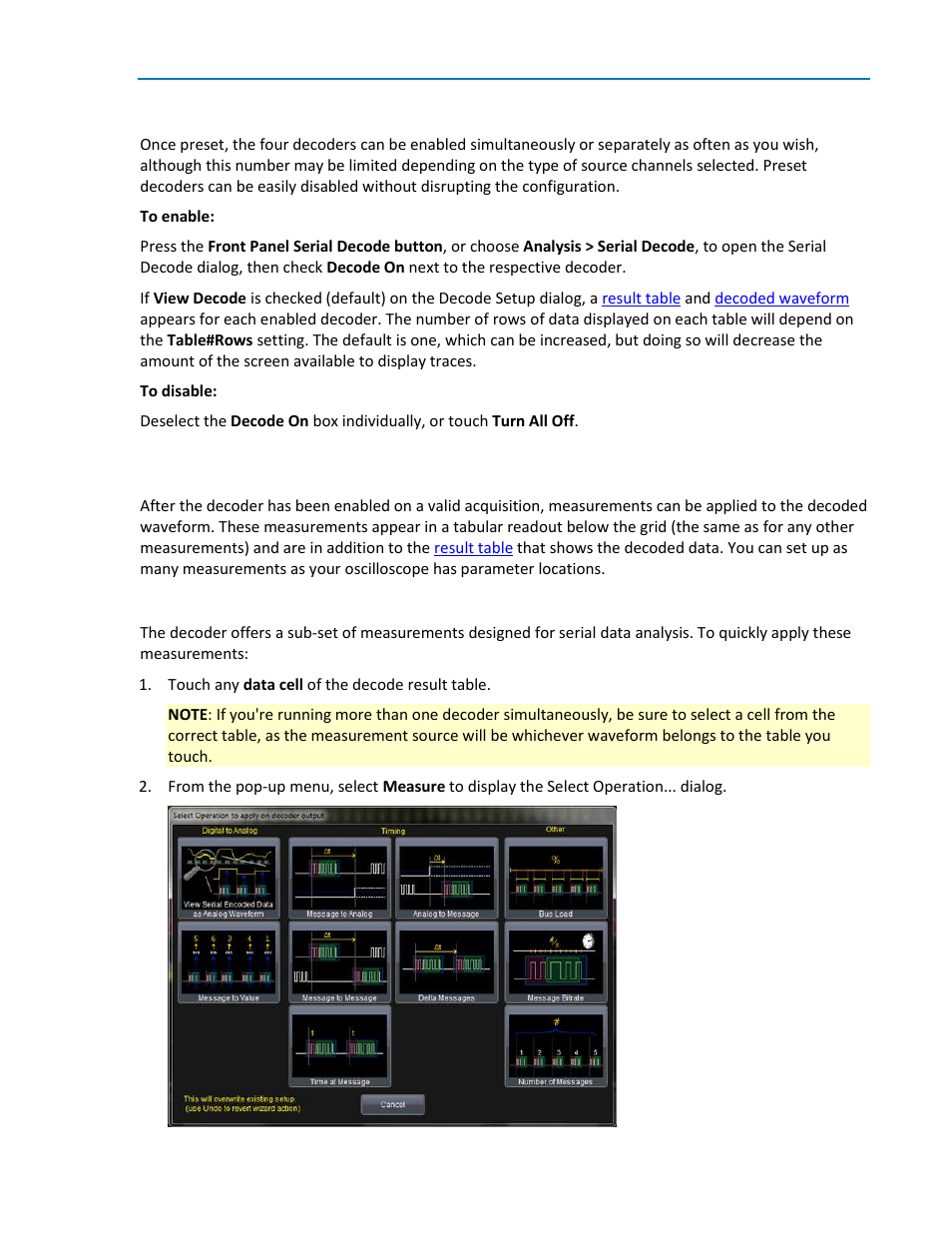 Enable/disable decoder applying measurements, Enable/disable decoder, Applying measurements | Teledyne LeCroy ENETbusD Decoder User Manual | Page 7 / 16