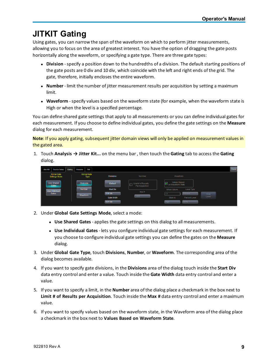 Jitkit gating, Gating | Teledyne LeCroy JitKit User Manual | Page 11 / 16