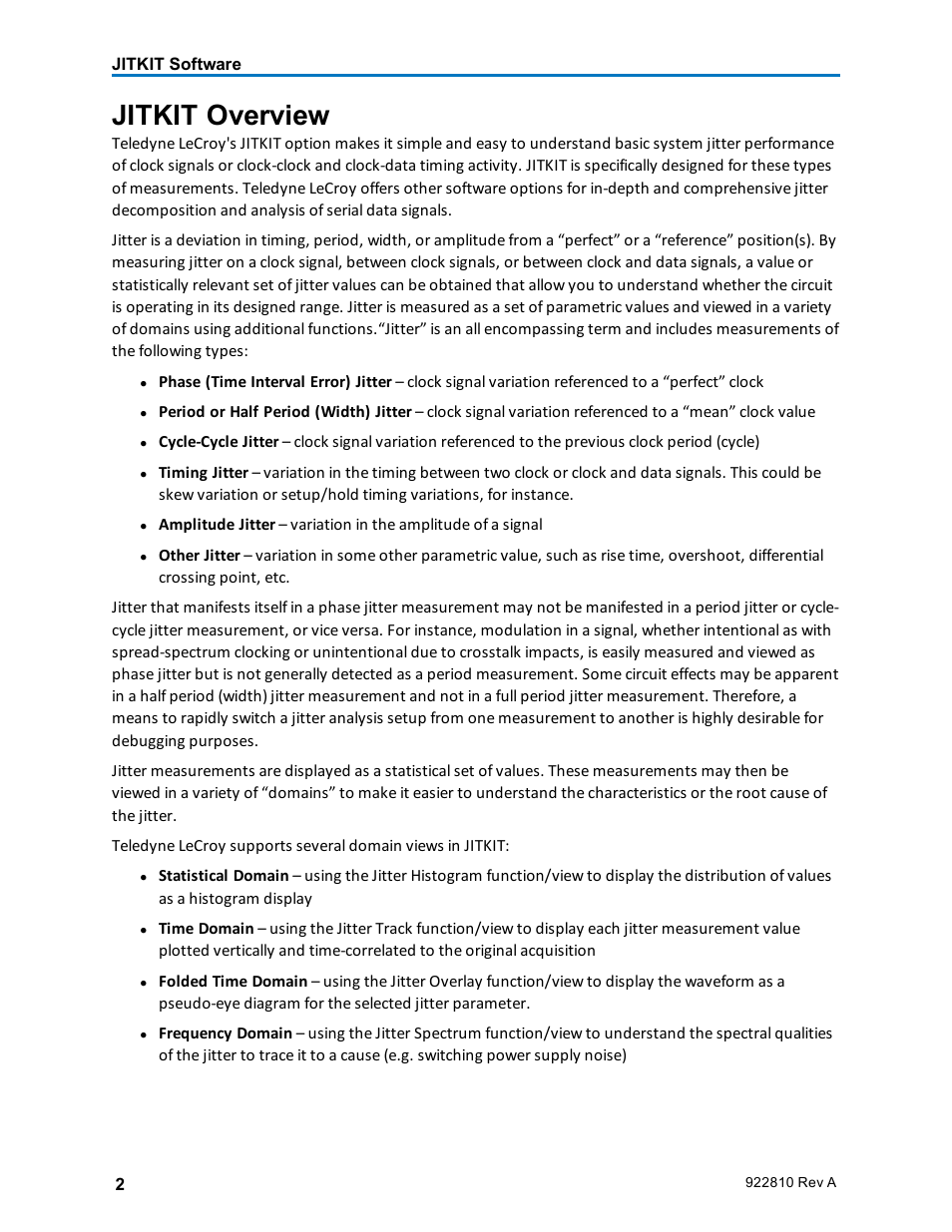 Jitkit overview | Teledyne LeCroy JitKit User Manual | Page 4 / 16