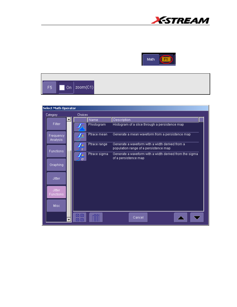 Setting up jitter measurements, Jitter math setup | Teledyne LeCroy JTA2 User Manual | Page 13 / 31