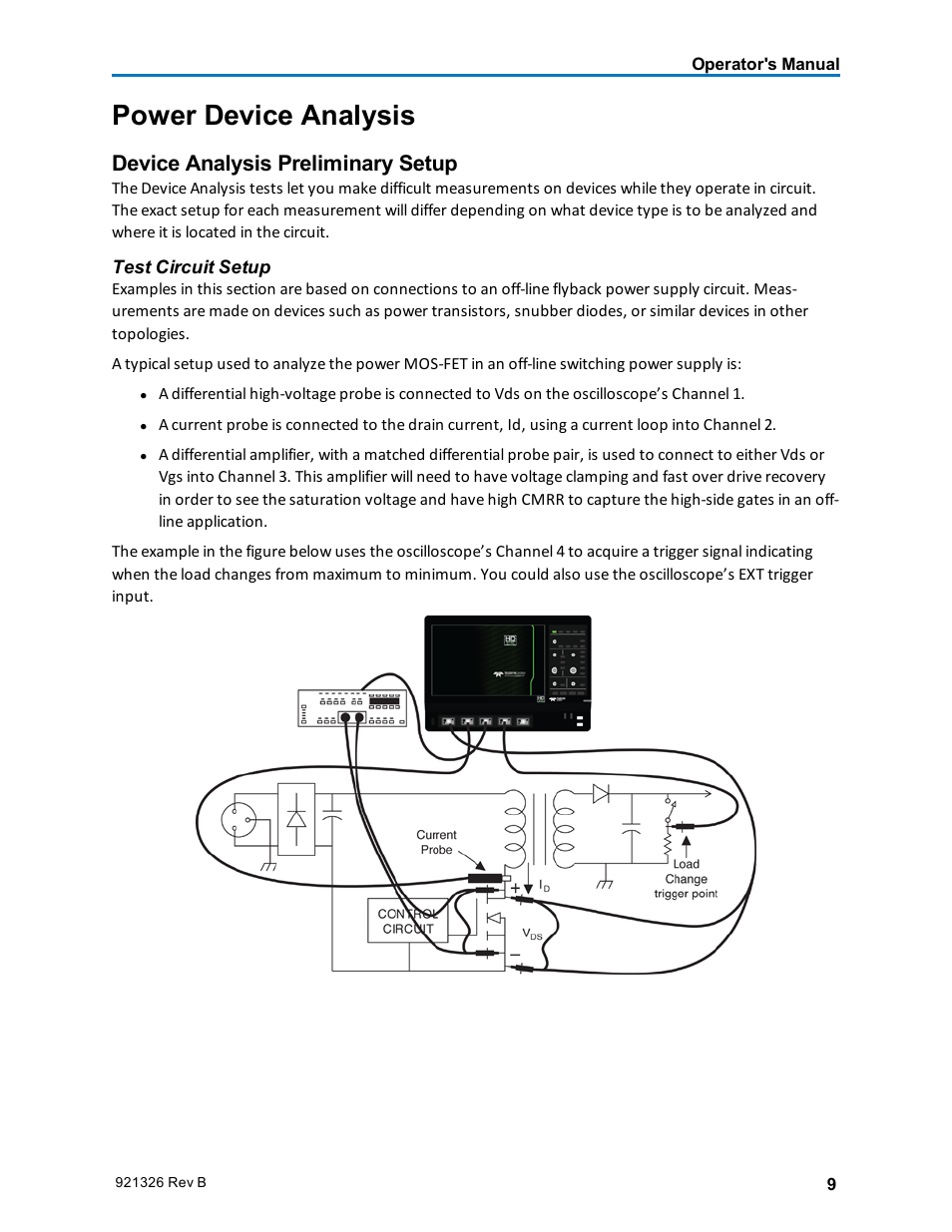 Power device analysis, Device analysis preliminary setup, Device analysis | Teledyne LeCroy Power Analyzer Package User Manual | Page 11 / 34