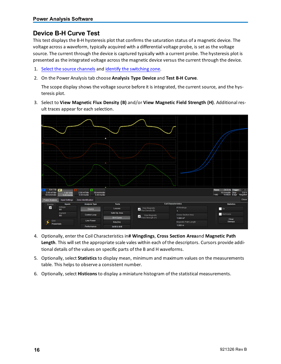 Device b-h curve test, Bh curve test | Teledyne LeCroy Power Analyzer Package User Manual | Page 18 / 34