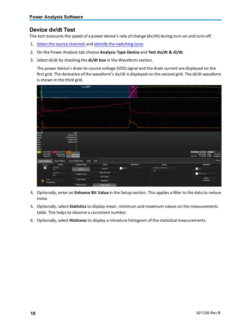 Device dv/dt test | Teledyne LeCroy Power Analyzer Package User Manual | Page 20 / 34