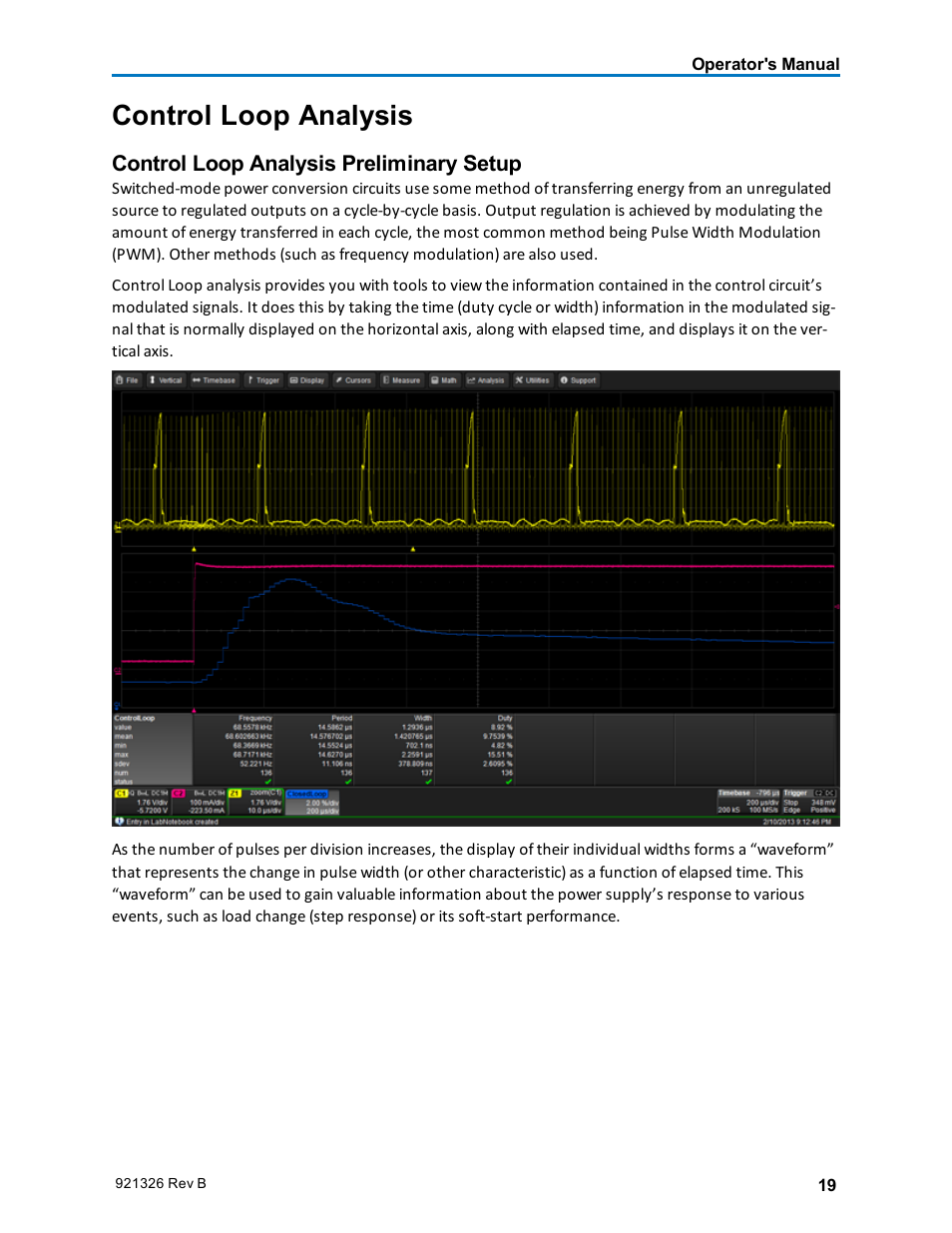 Control loop analysis, Control loop analysis preliminary setup | Teledyne LeCroy Power Analyzer Package User Manual | Page 21 / 34