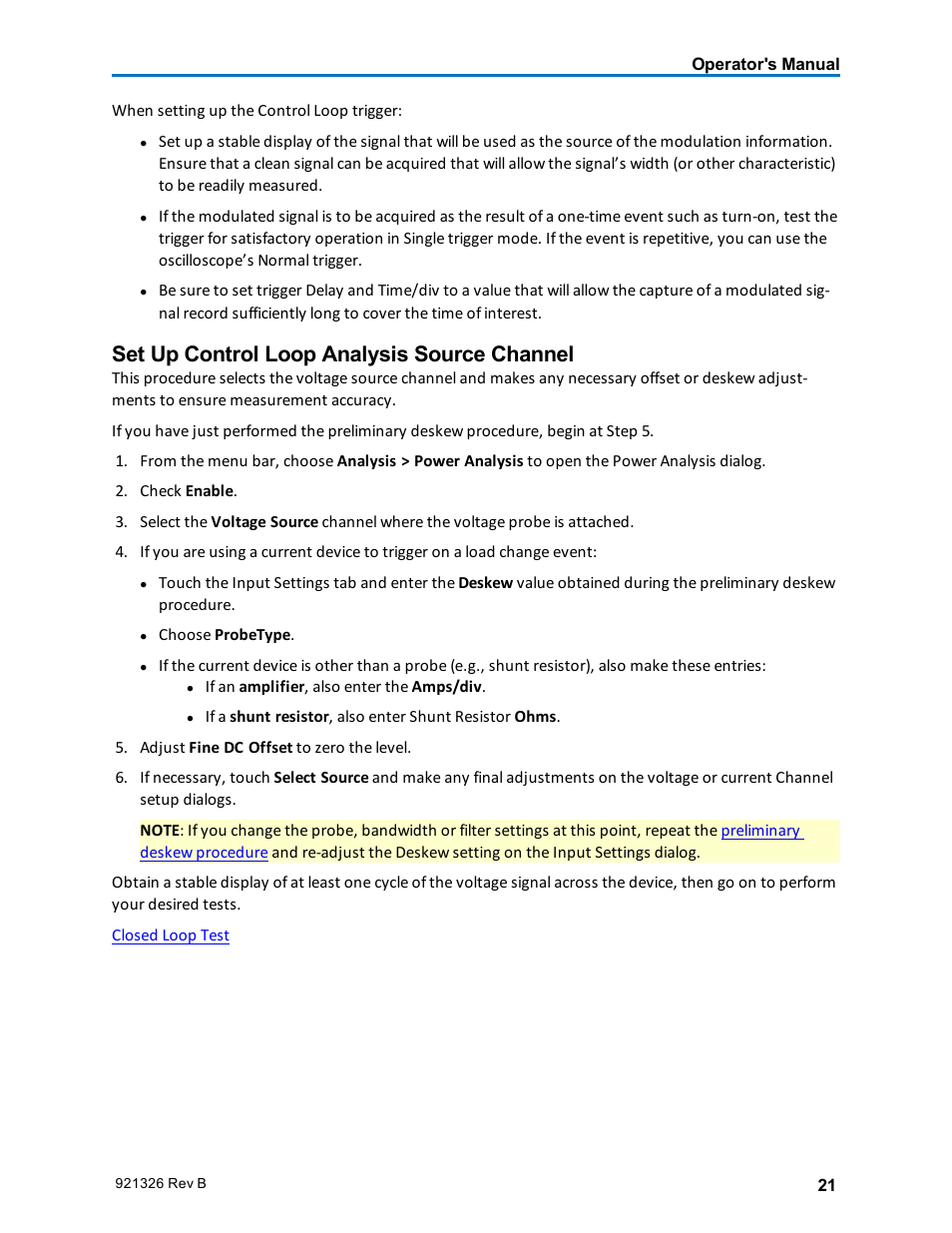 Set up control loop analysis source channel | Teledyne LeCroy Power Analyzer Package User Manual | Page 23 / 34