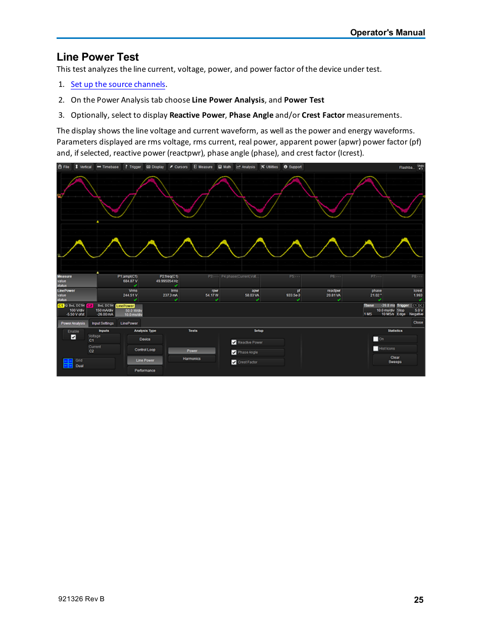 Line power test | Teledyne LeCroy Power Analyzer Package User Manual | Page 27 / 34