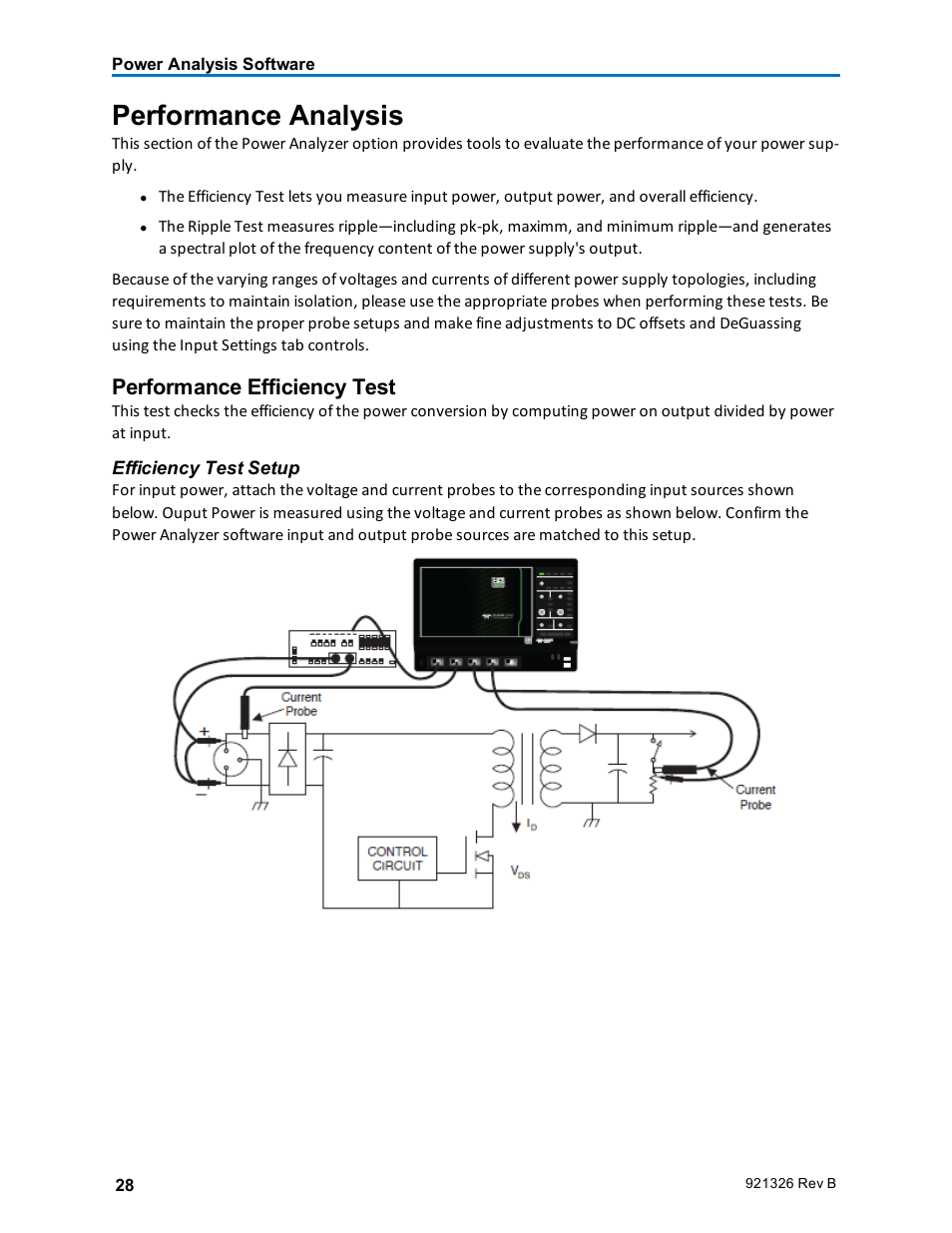 Performance analysis, Performance efficiency test | Teledyne LeCroy Power Analyzer Package User Manual | Page 30 / 34