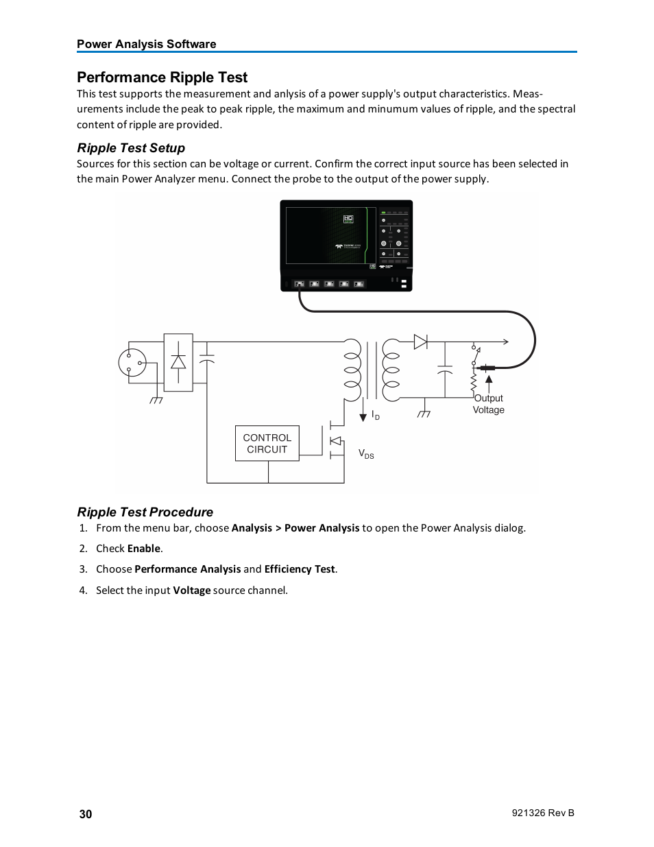 Performance ripple test | Teledyne LeCroy Power Analyzer Package User Manual | Page 32 / 34