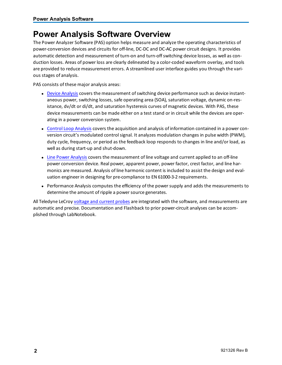 Power analysis software overview | Teledyne LeCroy Power Analyzer Package User Manual | Page 4 / 34