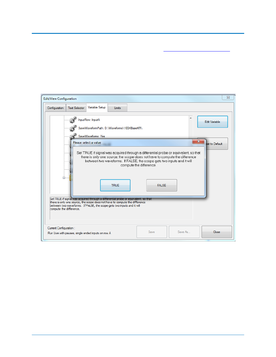 Edit variables, Figure 4 - variable setup tab | Teledyne LeCroy QPHY-10GBase-KR User Manual | Page 15 / 28