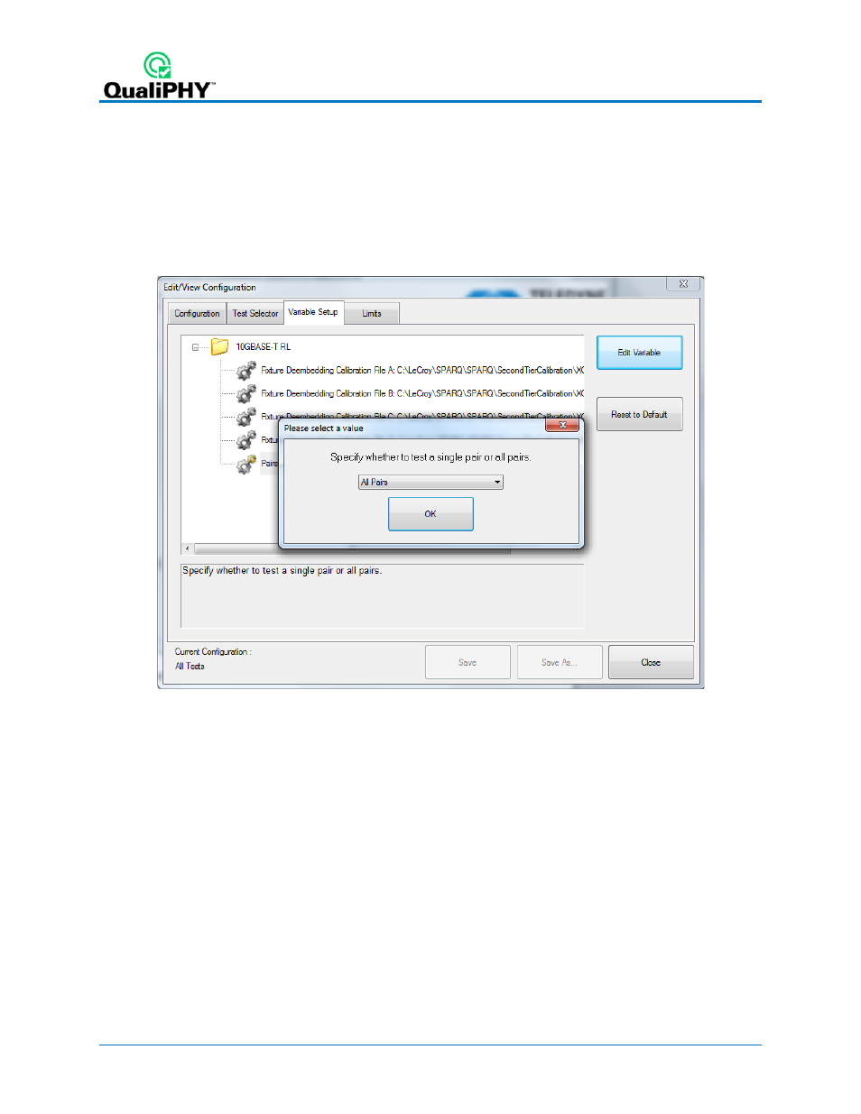 Edit variables, Figure 3 - variable setup tab | Teledyne LeCroy QPHY-10GBase-T User Manual | Page 14 / 36