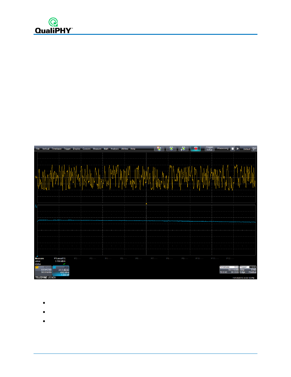 Test 6 - transmitter power level, What is measured, Test methodology | Default pass condition, Figure 11 –transmitter power level test results | Teledyne LeCroy QPHY-10GBase-T User Manual | Page 24 / 36