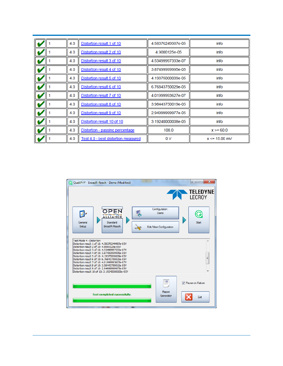 Figure 19 – transmitter distortion test results, Qphy-broadr-reach software option | Teledyne LeCroy QPHY-BroadR-Reach User Manual | Page 29 / 33