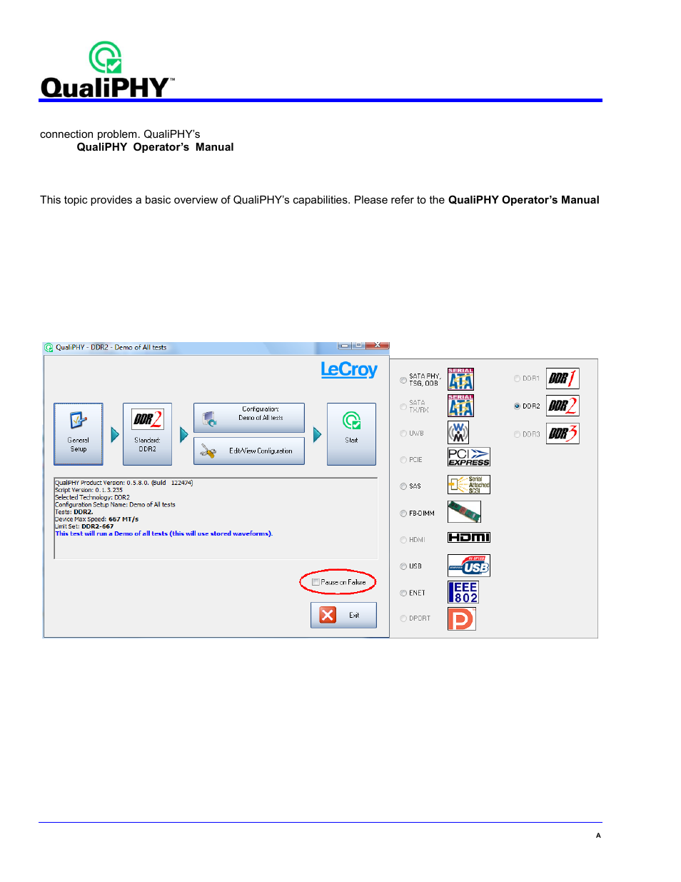 Accessing the qphy-ddr2 software using qualiphy | Teledyne LeCroy QPHY-DDR2 User Manual | Page 14 / 47