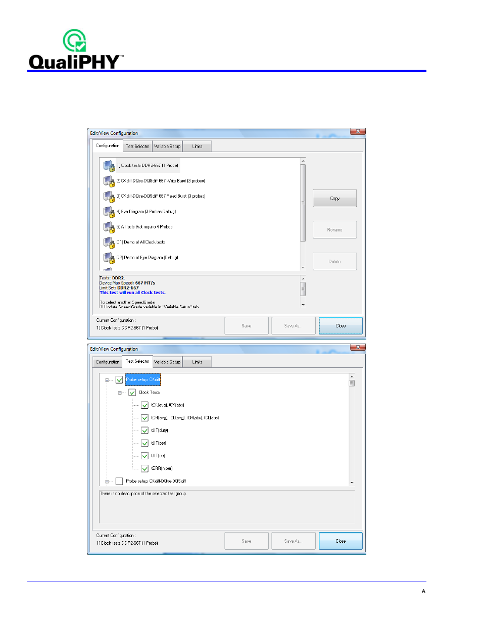 Customizing qualiphy, Figure 10. qualiphy test item selection menu | Teledyne LeCroy QPHY-DDR2 User Manual | Page 16 / 47