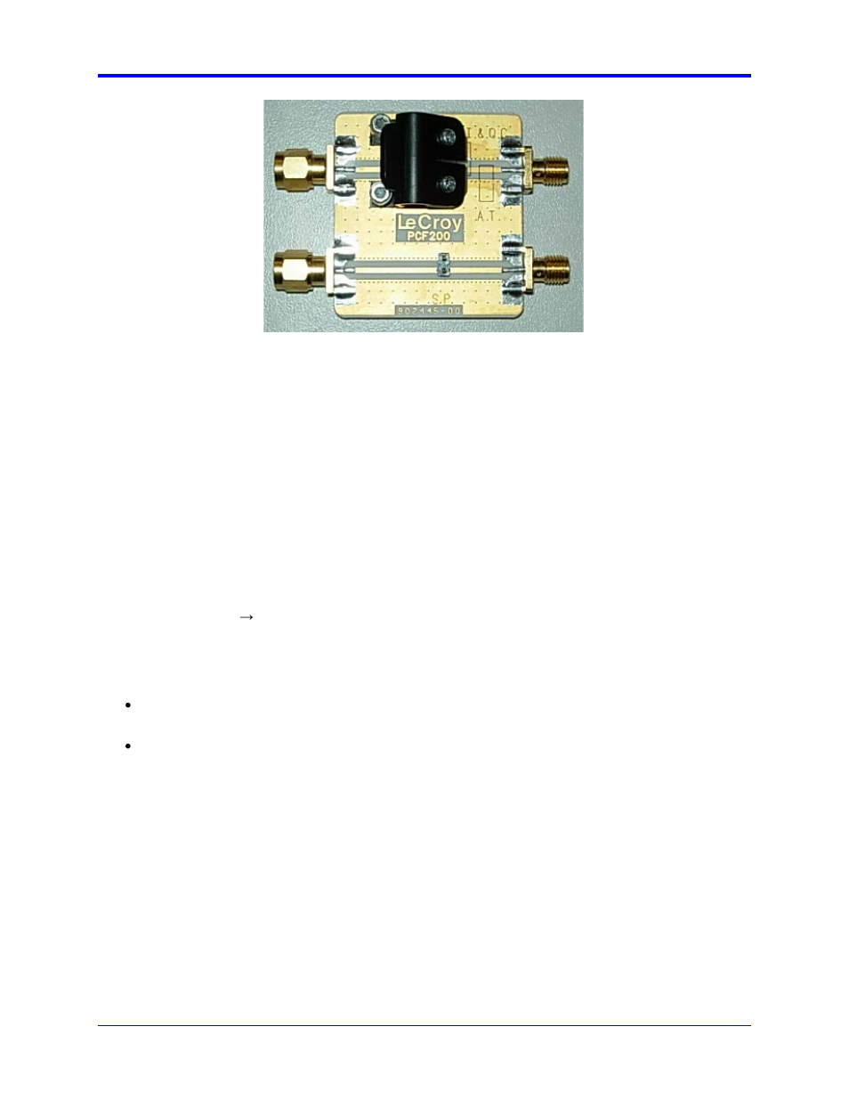 Probe connection to pcf200, Figure 12. pcf200 deskew fixture, Qphy-ddr3 software option | Teledyne LeCroy QPHY-DDR3 User Manual | Page 9 / 44