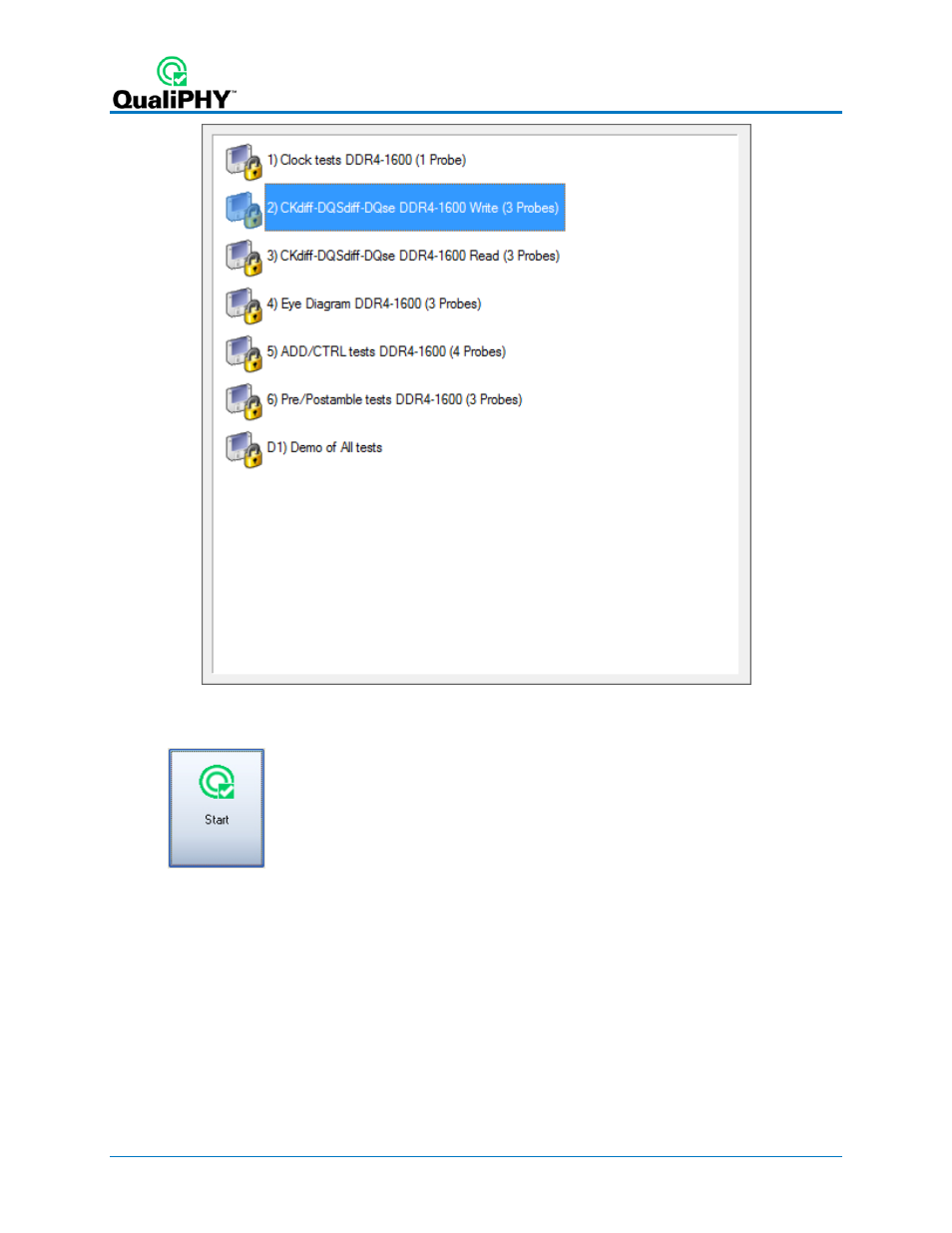 Figure 4 - qualiphy configuration selection menu | Teledyne LeCroy QPHY-DDR4 User Manual | Page 12 / 73