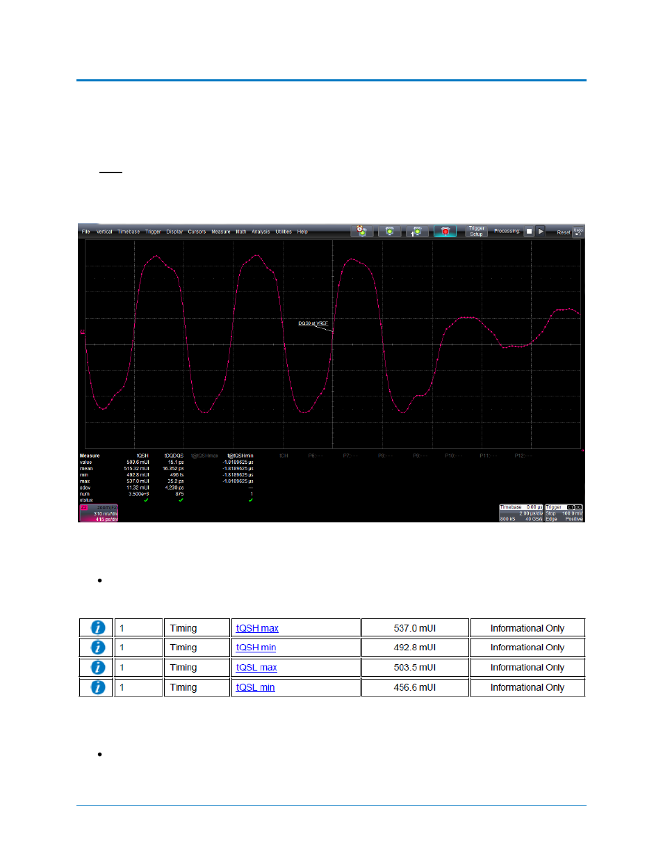 Tqsh/tqsl, dqs output high/low time, Figure 44 – tqsh/tqsl results | Teledyne LeCroy QPHY-DDR4 User Manual | Page 55 / 73