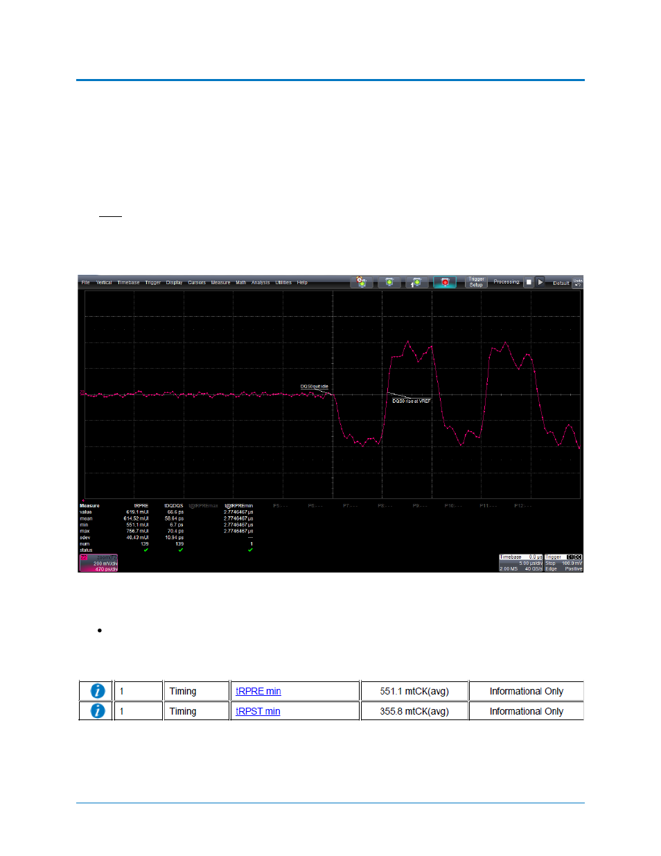 Trpre/trpst, read pre/postamble time, Figure 52 – trpre/trpst results | Teledyne LeCroy QPHY-DDR4 User Manual | Page 61 / 73