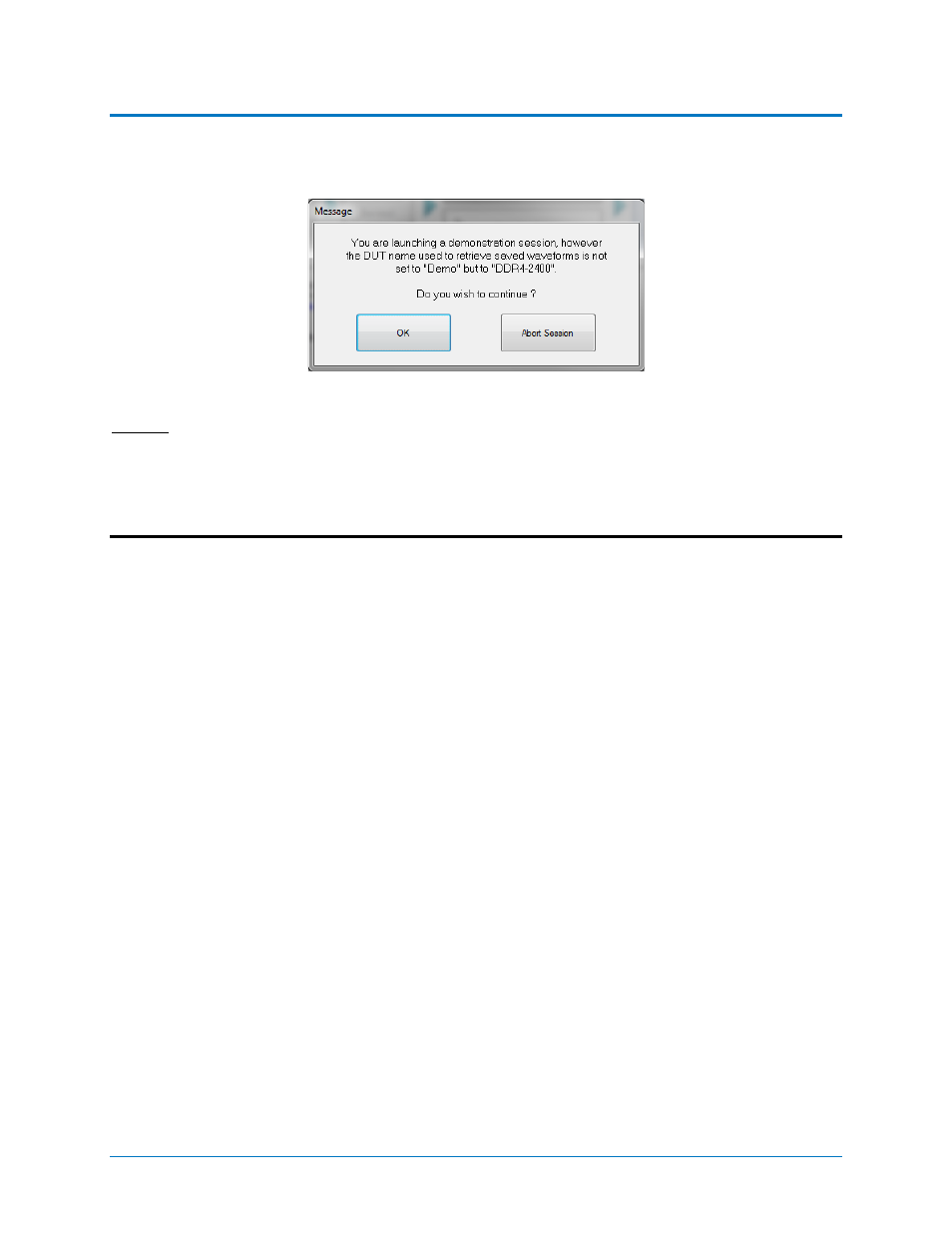 Figure 68 – dut name warning | Teledyne LeCroy QPHY-DDR4 User Manual | Page 73 / 73