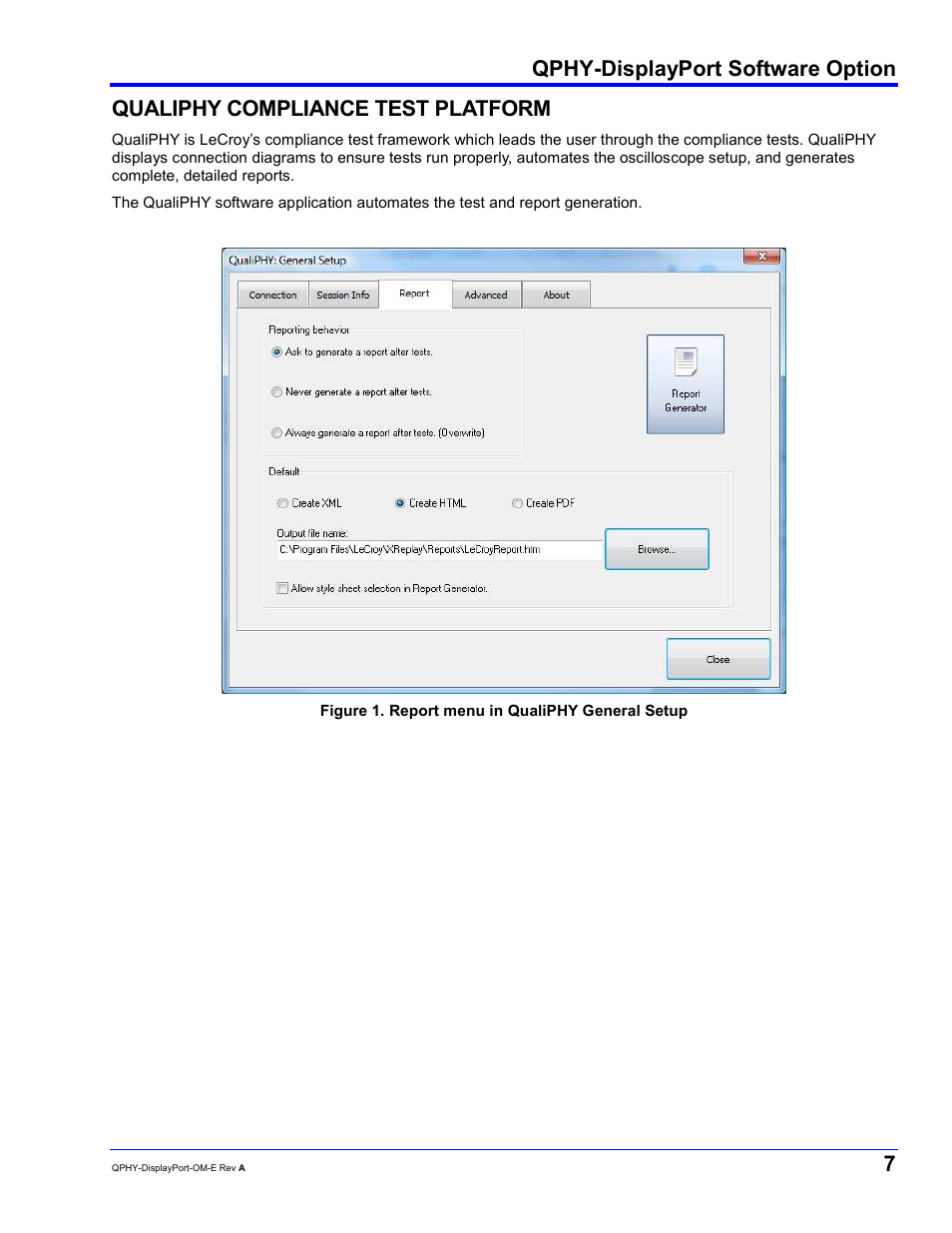 Qphy-displayport software option, Qualiphy compliance test platform | Teledyne LeCroy QPHY-DisplayPort User Manual | Page 7 / 19