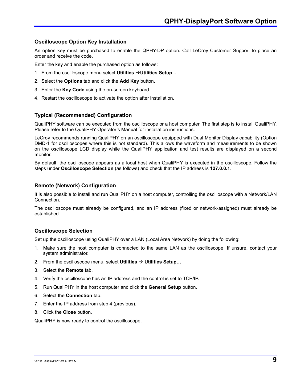 Qphy-displayport software option | Teledyne LeCroy QPHY-DisplayPort User Manual | Page 9 / 19