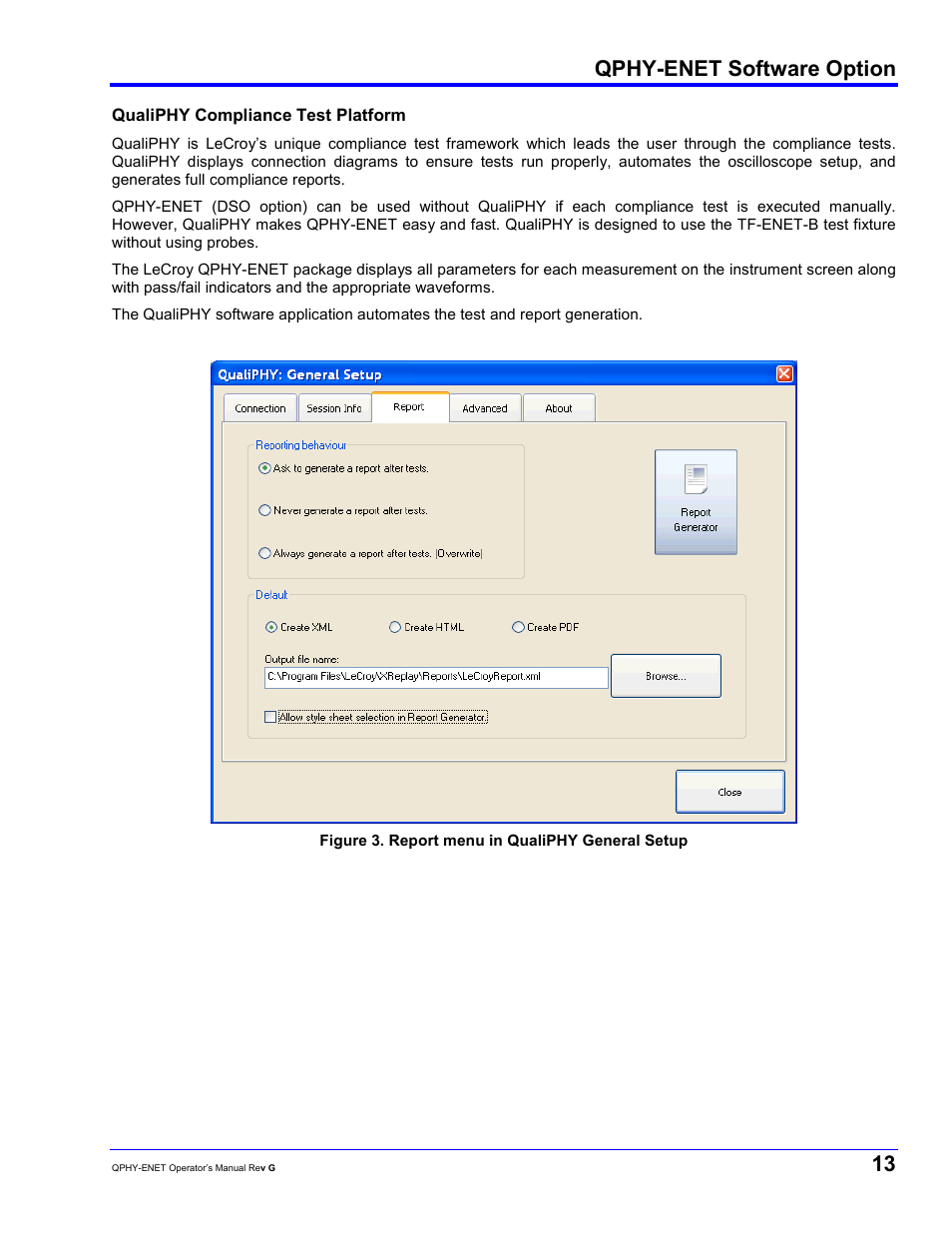 Qphy-enet software option | Teledyne LeCroy QPHY-ENET User Manual | Page 13 / 78