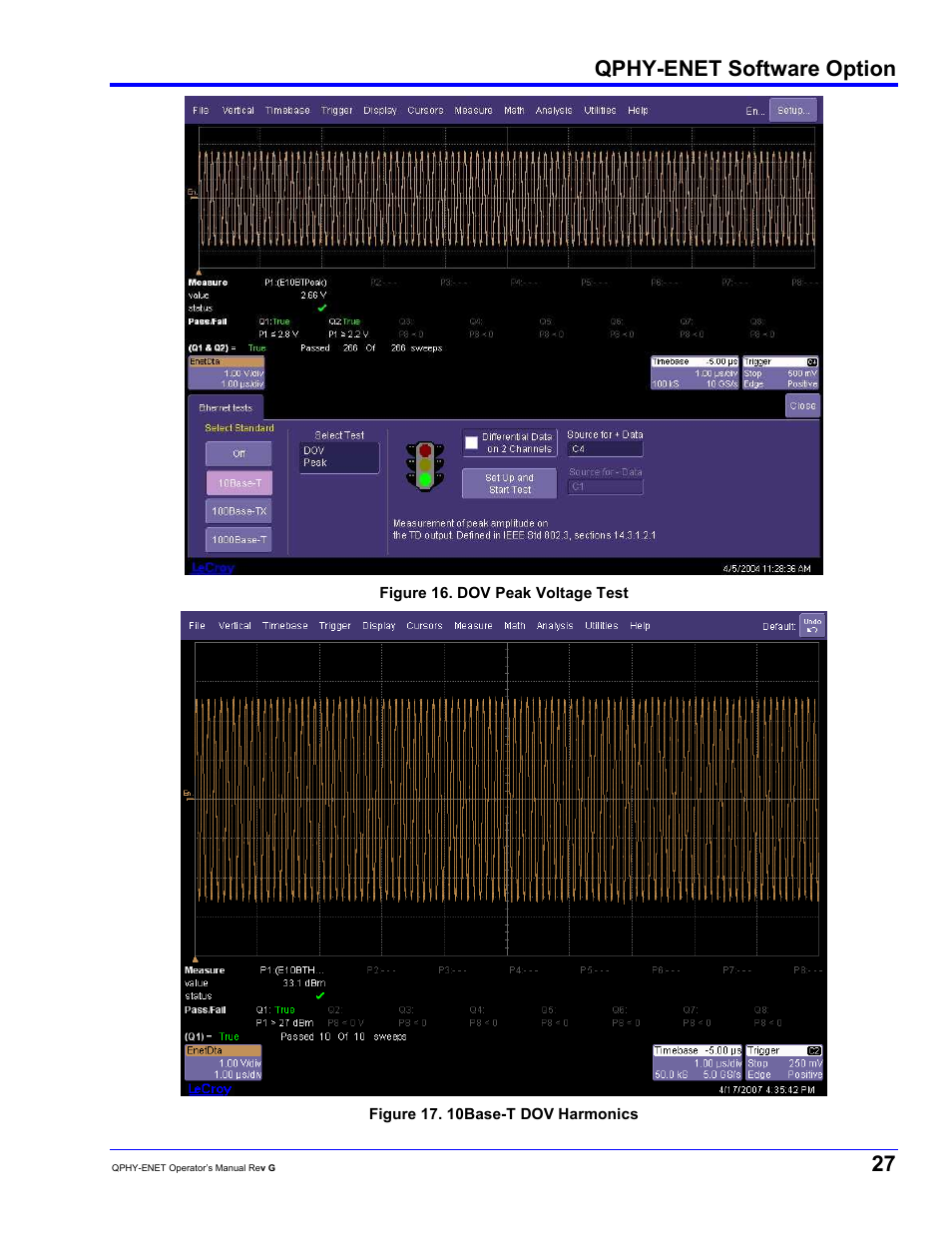 Qphy-enet software option | Teledyne LeCroy QPHY-ENET User Manual | Page 27 / 78