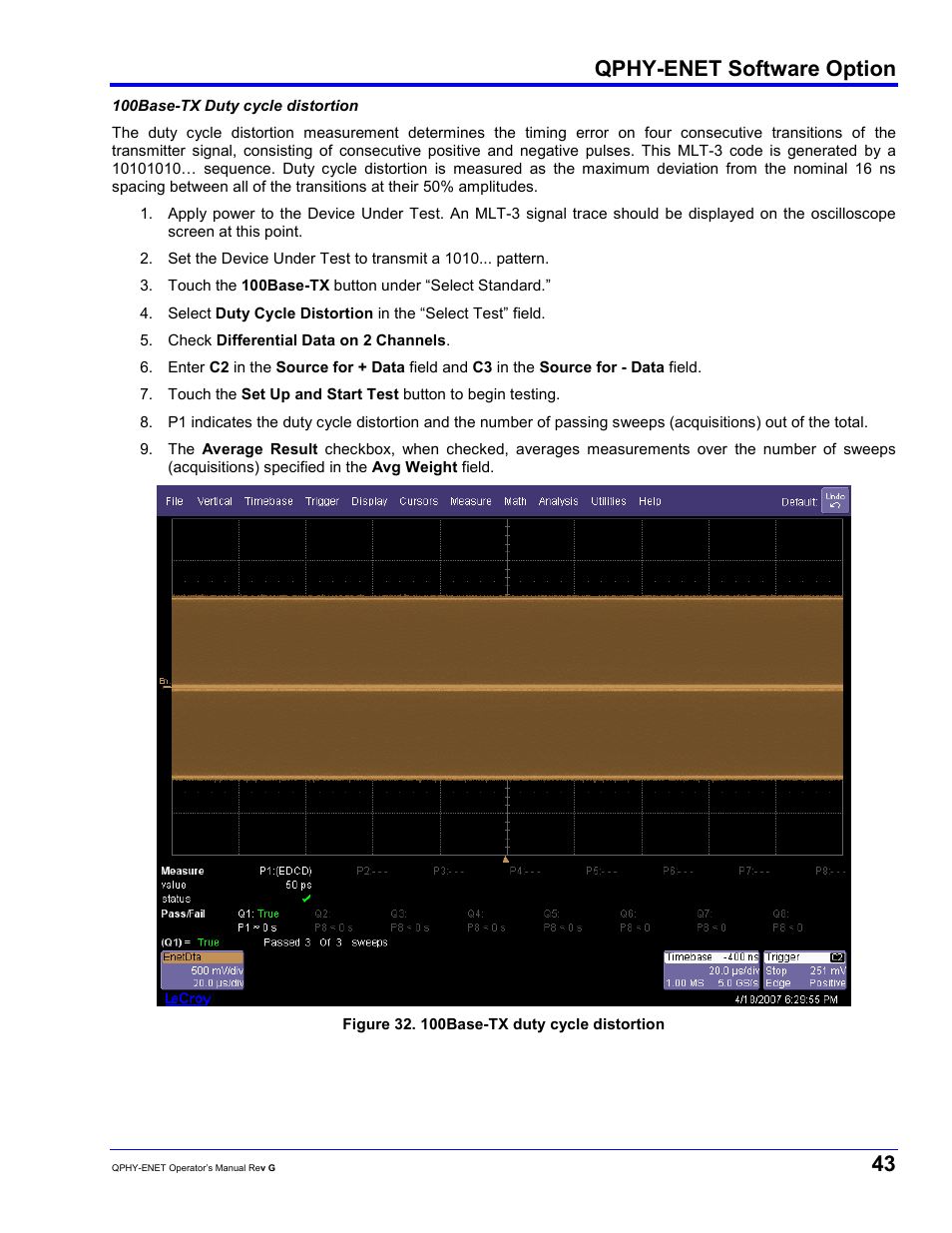 Qphy-enet software option | Teledyne LeCroy QPHY-ENET User Manual | Page 43 / 78