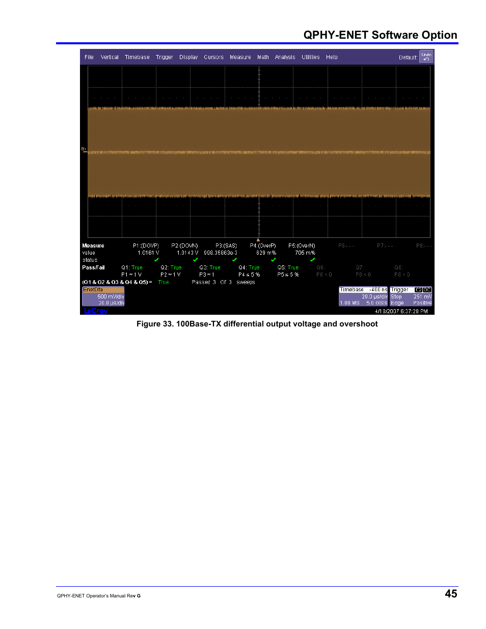 Qphy-enet software option | Teledyne LeCroy QPHY-ENET User Manual | Page 45 / 78