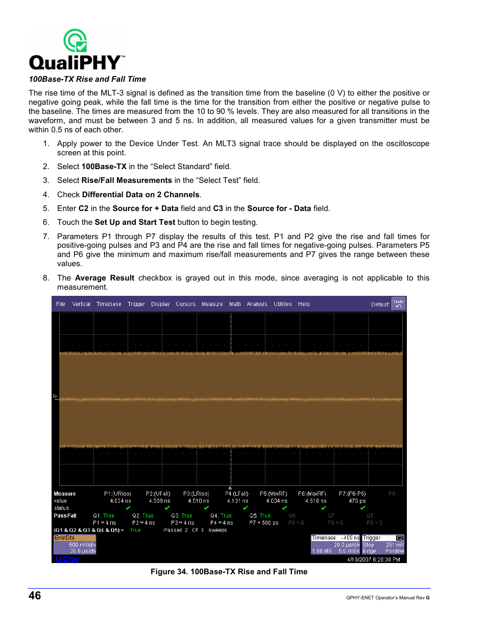 Teledyne LeCroy QPHY-ENET User Manual | Page 46 / 78