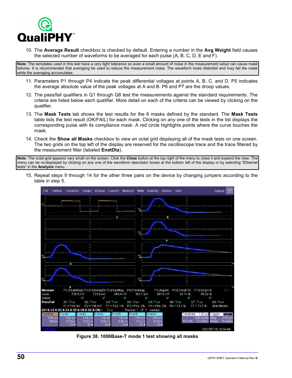 Teledyne LeCroy QPHY-ENET User Manual | Page 50 / 78