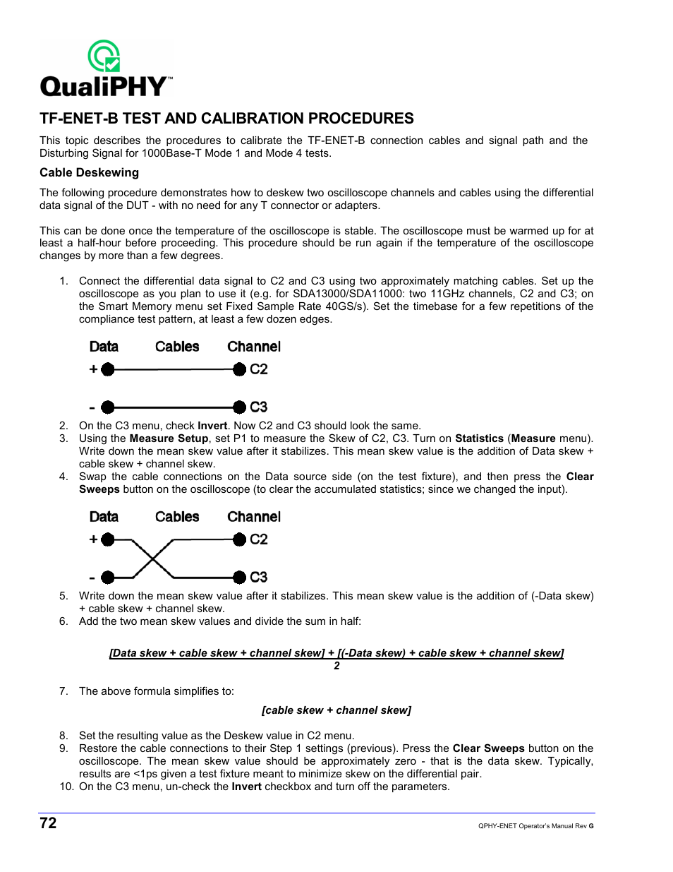 Tf-enet-b test and calibration procedures | Teledyne LeCroy QPHY-ENET User Manual | Page 72 / 78