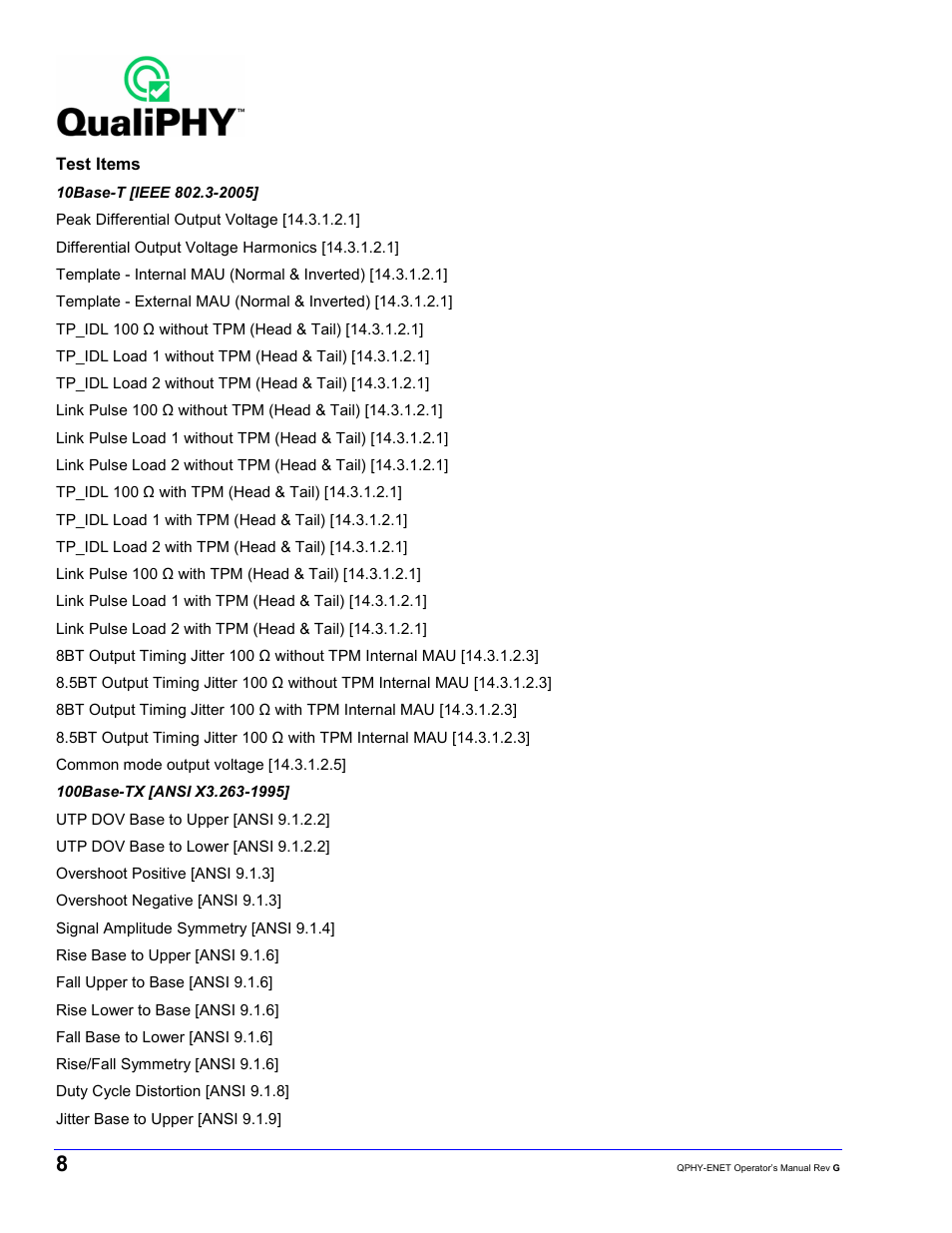 Teledyne LeCroy QPHY-ENET User Manual | Page 8 / 78
