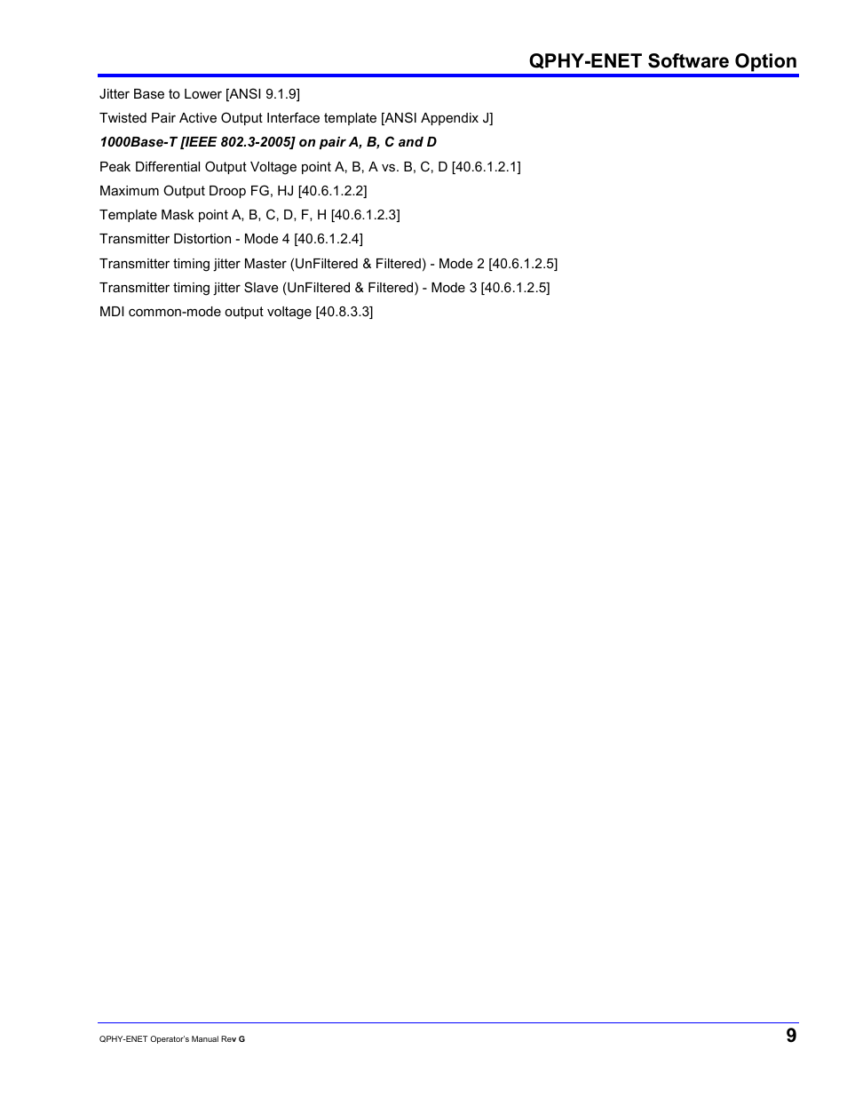 Qphy-enet software option | Teledyne LeCroy QPHY-ENET User Manual | Page 9 / 78