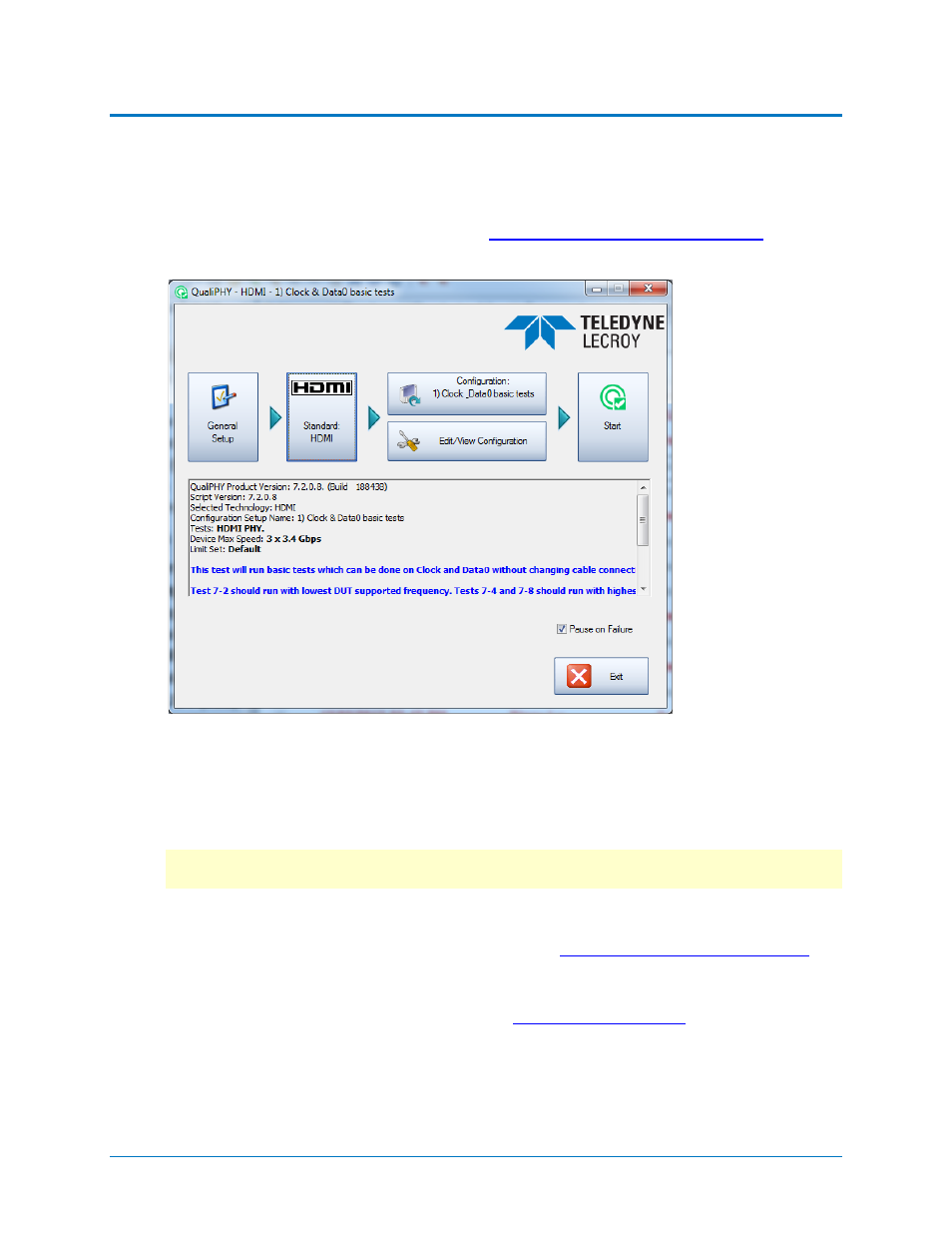 Qualiphy test process, Set up test session | Teledyne LeCroy QPHY-HDMI User Manual | Page 11 / 37