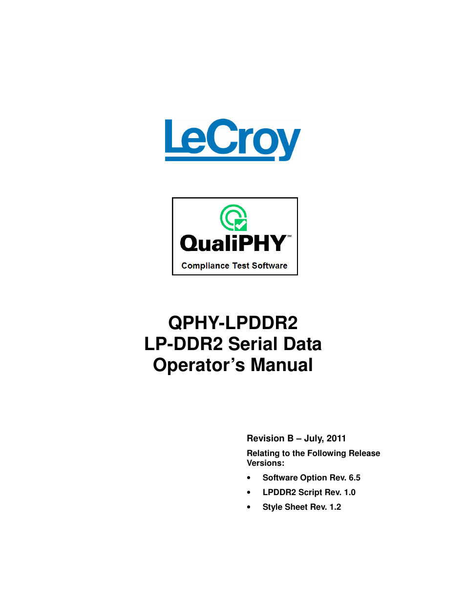 Teledyne LeCroy QPHY-LPDDR2 User Manual | 49 pages