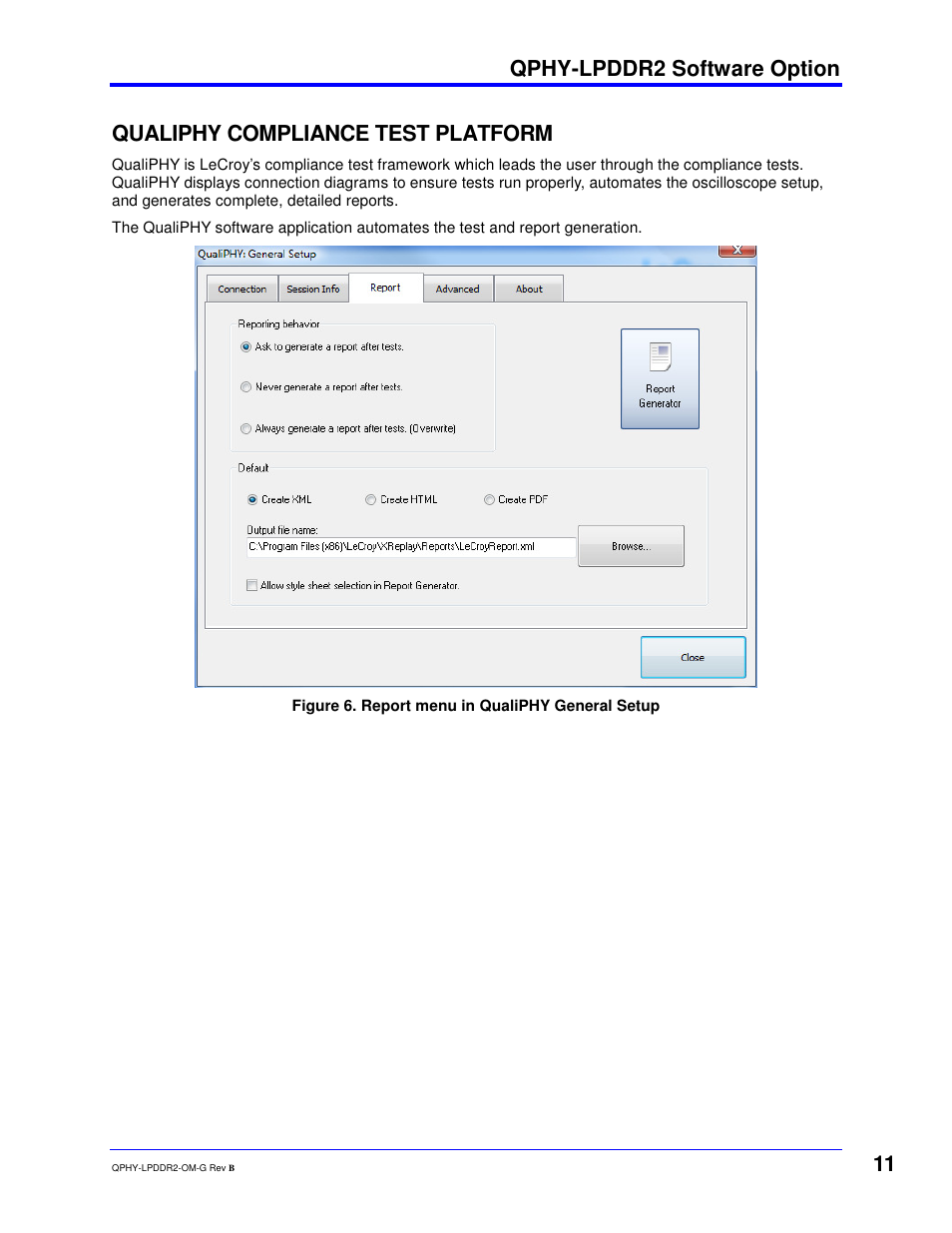 Qphy-lpddr2 software option, Qualiphy compliance test platform | Teledyne LeCroy QPHY-LPDDR2 User Manual | Page 11 / 49