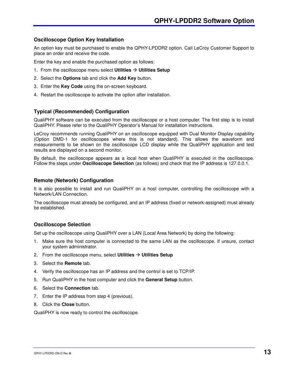 Qphy-lpddr2 software option | Teledyne LeCroy QPHY-LPDDR2 User Manual | Page 13 / 49