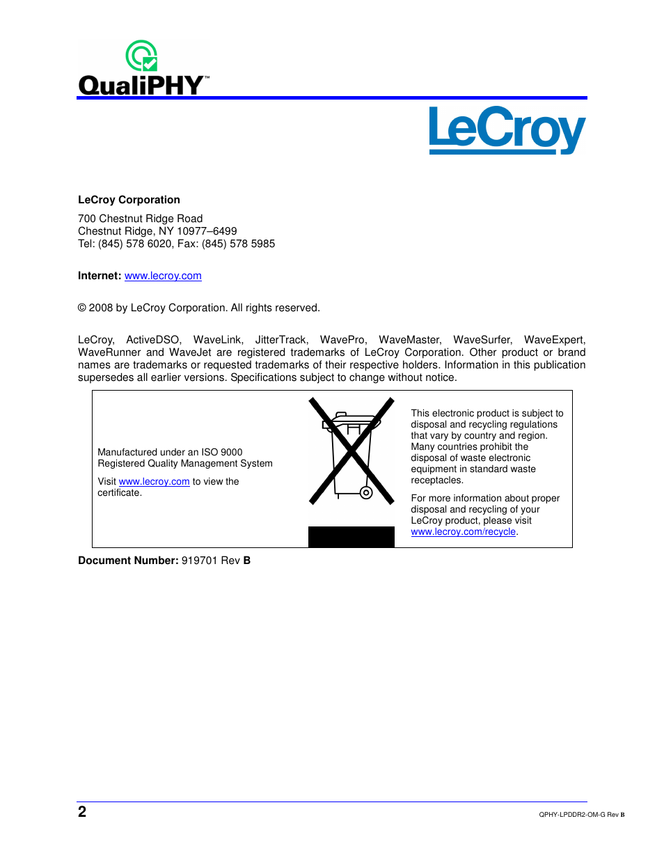 Teledyne LeCroy QPHY-LPDDR2 User Manual | Page 2 / 49