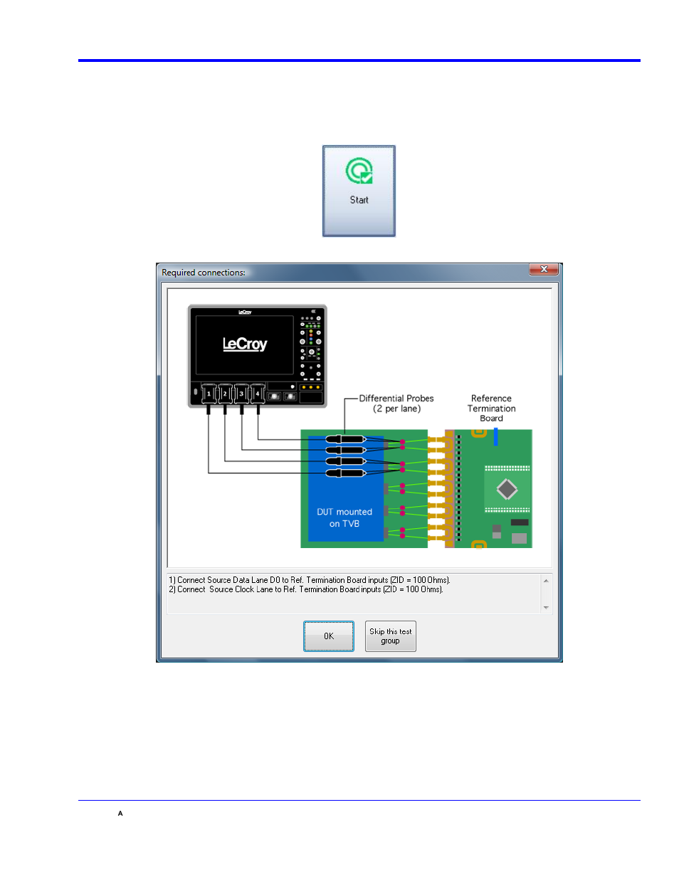 Qphy-mipi-dphy operation, Figure 11 - start button, Qphy-mipi-dphy software option | Teledyne LeCroy QPHY-MIPI-DPHY User Manual | Page 19 / 32