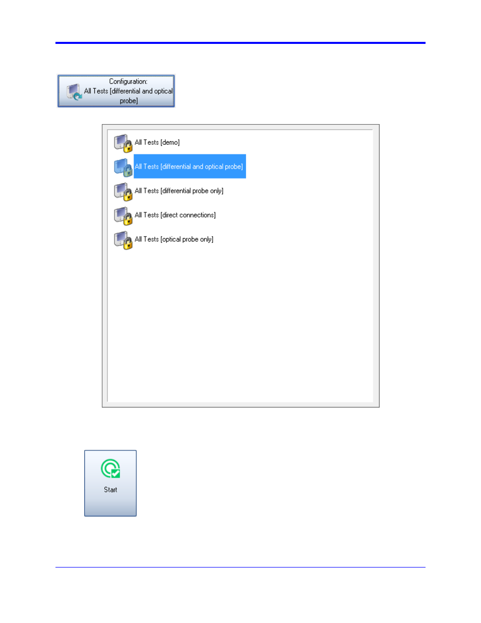 Figure 4 - qualiphy configuration selection menu, Qphy-most150o software option | Teledyne LeCroy QPHY-MOST150 User Manual | Page 11 / 24