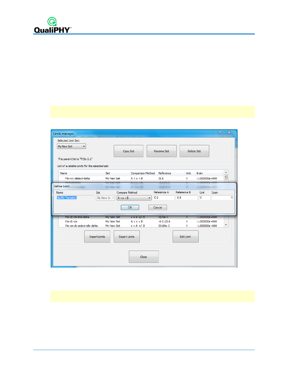 Edit test limits, X-replay mode | Teledyne LeCroy QPHY-PCIe User Manual | Page 18 / 30